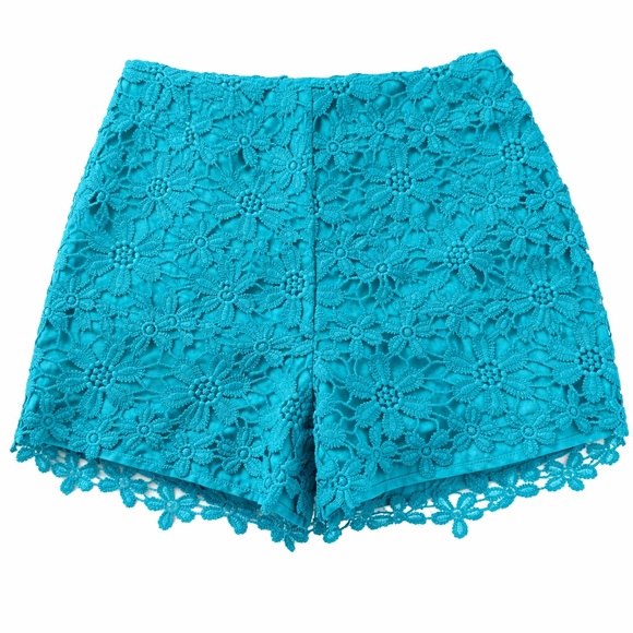 Hollister Pants - Hollister NWT Teal Floral Lace Women’s Shorts